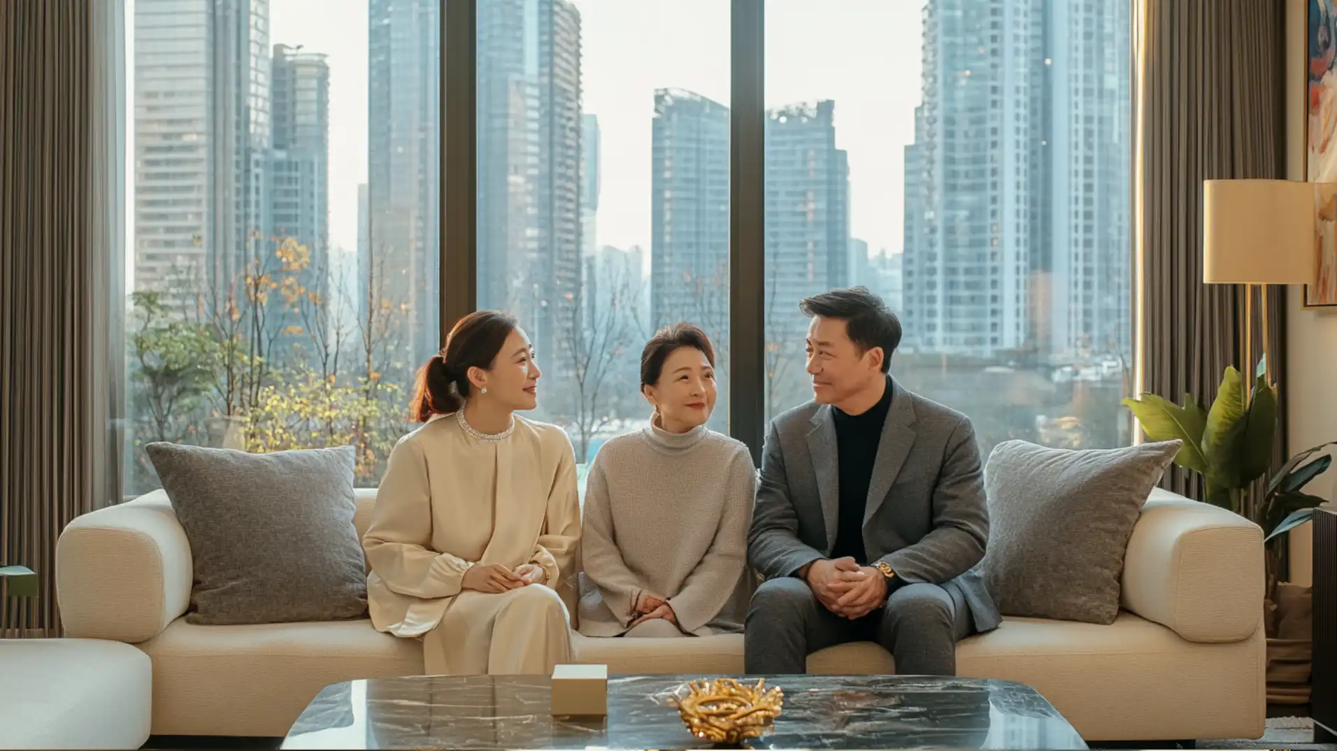 父母与成年子女并肩而非对峙